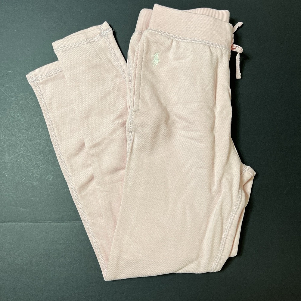Polo Ralph Lauren Girls Pink Logo Fleece Joggers Size M 8-10 NWT & Box